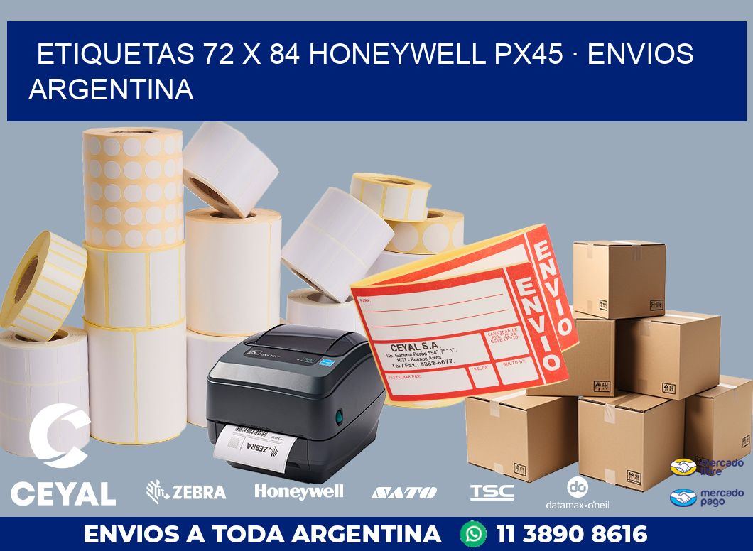 ETIQUETAS 72 x 84 HONEYWELL PX45 · ENVIOS ARGENTINA