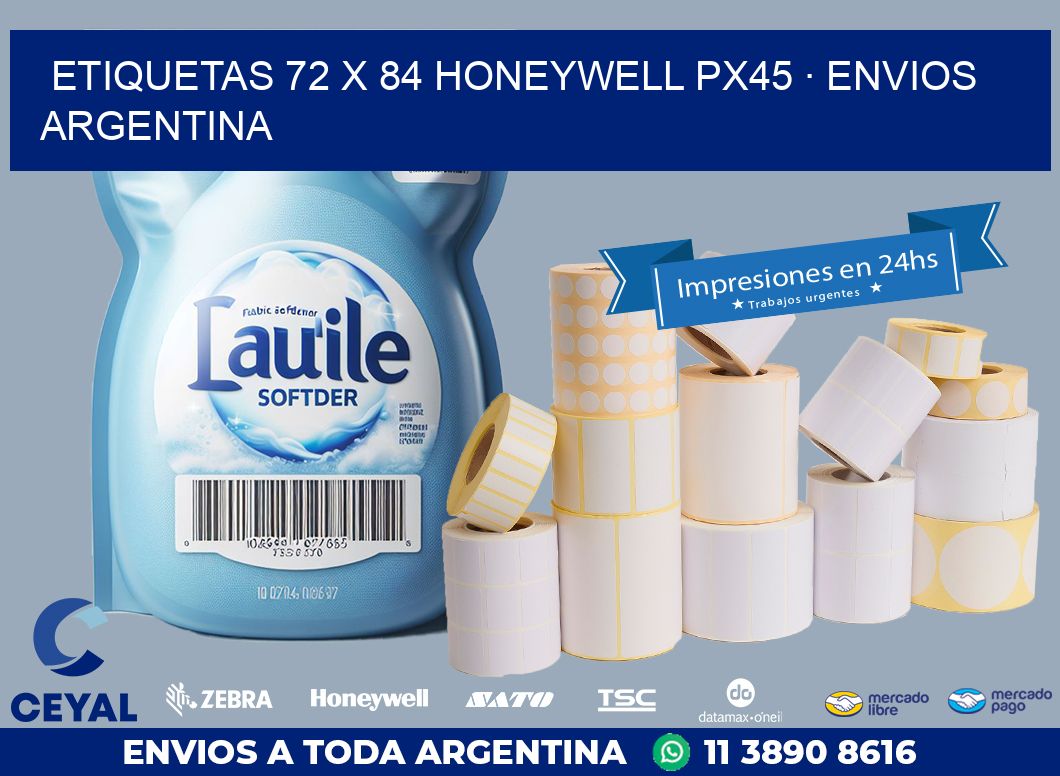 ETIQUETAS 72 x 84 HONEYWELL PX45 · ENVIOS ARGENTINA