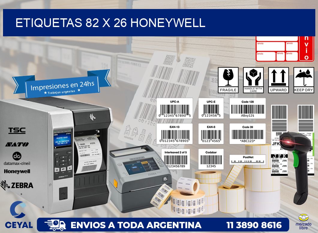 ETIQUETAS 82 x 26 HONEYWELL