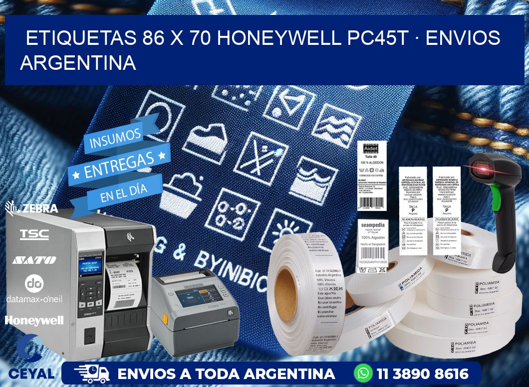 ETIQUETAS 86 x 70 HONEYWELL PC45T · ENVIOS ARGENTINA
