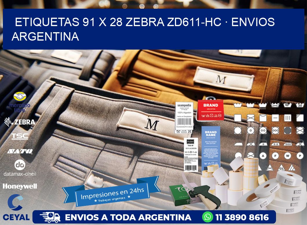 ETIQUETAS 91 x 28 ZEBRA ZD611-HC · ENVIOS ARGENTINA