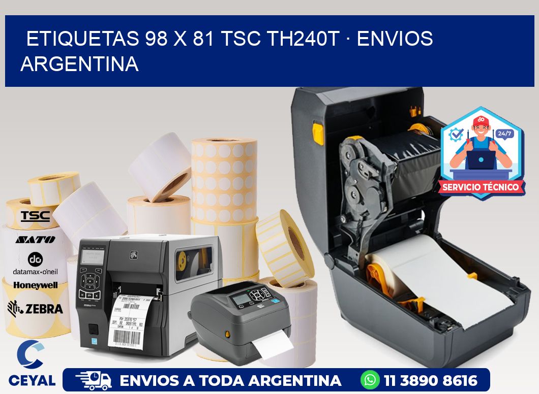 ETIQUETAS 98 x 81 TSC TH240T · ENVIOS ARGENTINA