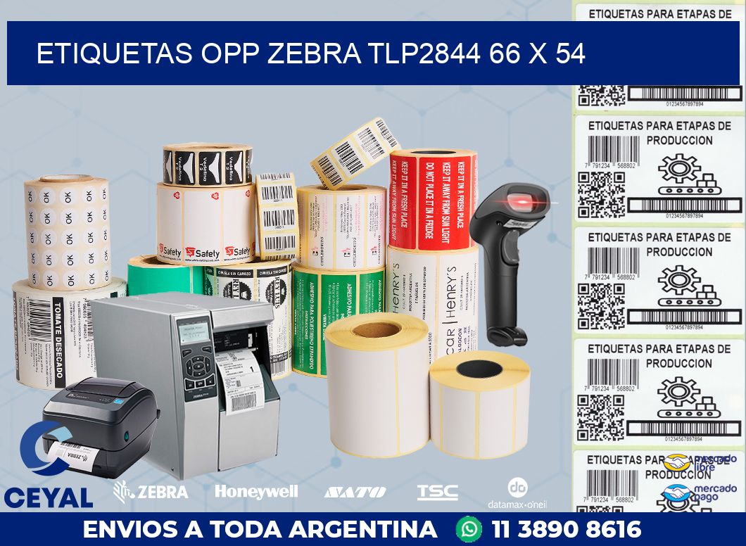 ETIQUETAS OPP ZEBRA TLP2844 66 x 54