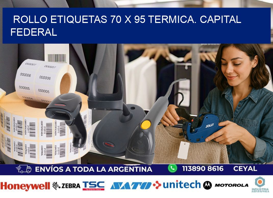 Rollo etiquetas 70 x 95 termica. Capital Federal