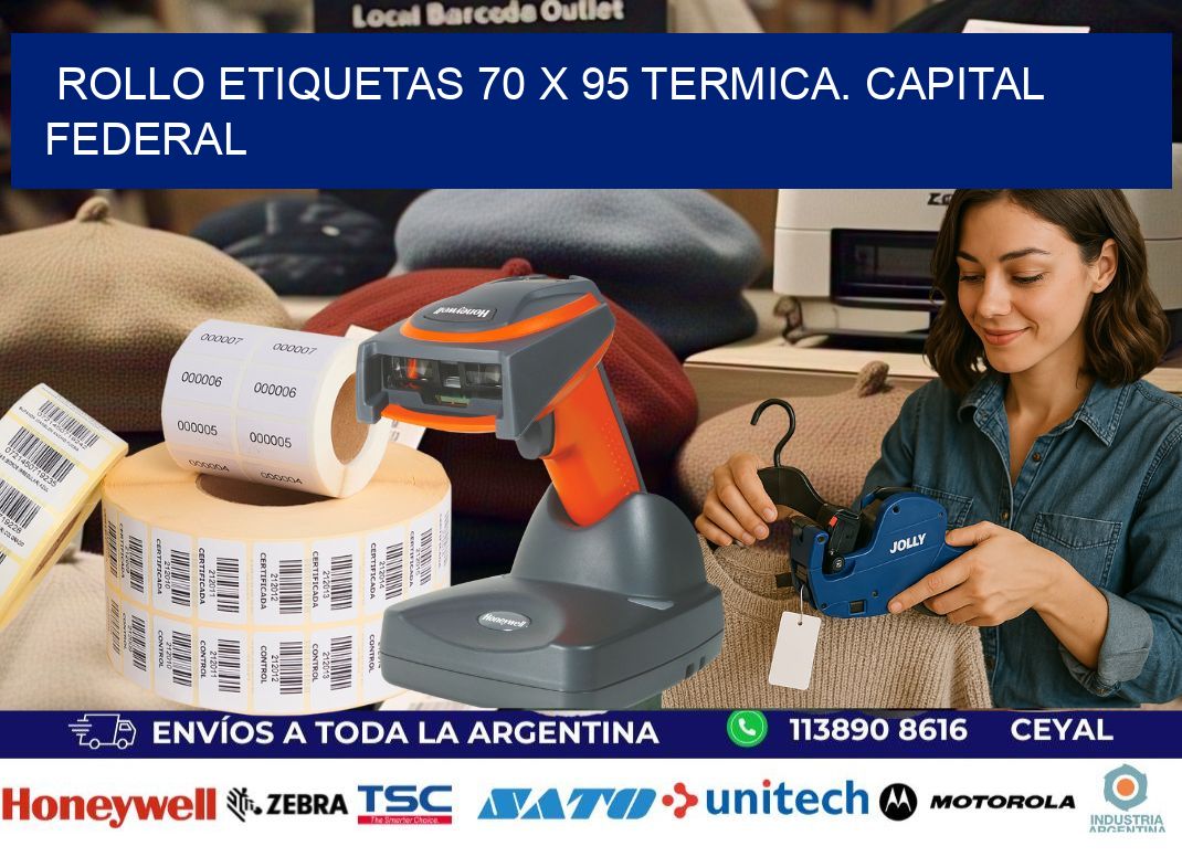 Rollo etiquetas 70 x 95 termica. Capital Federal