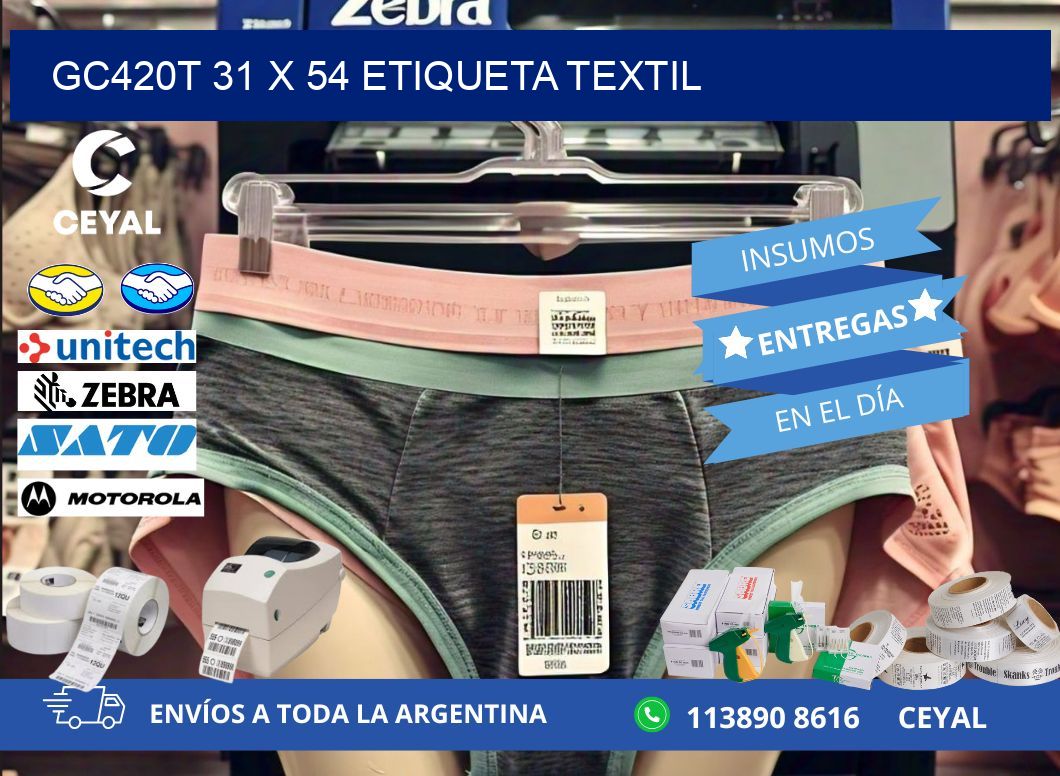 GC420T 31 x 54 ETIQUETA TEXTIL