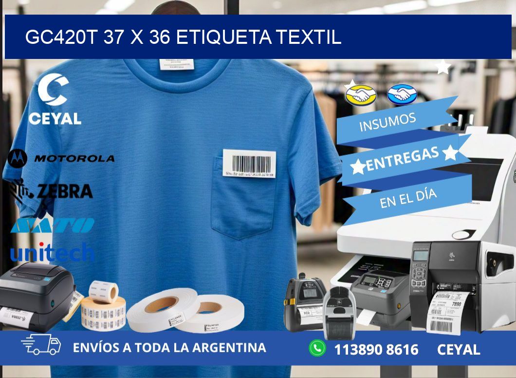 GC420T 37 x 36 ETIQUETA TEXTIL