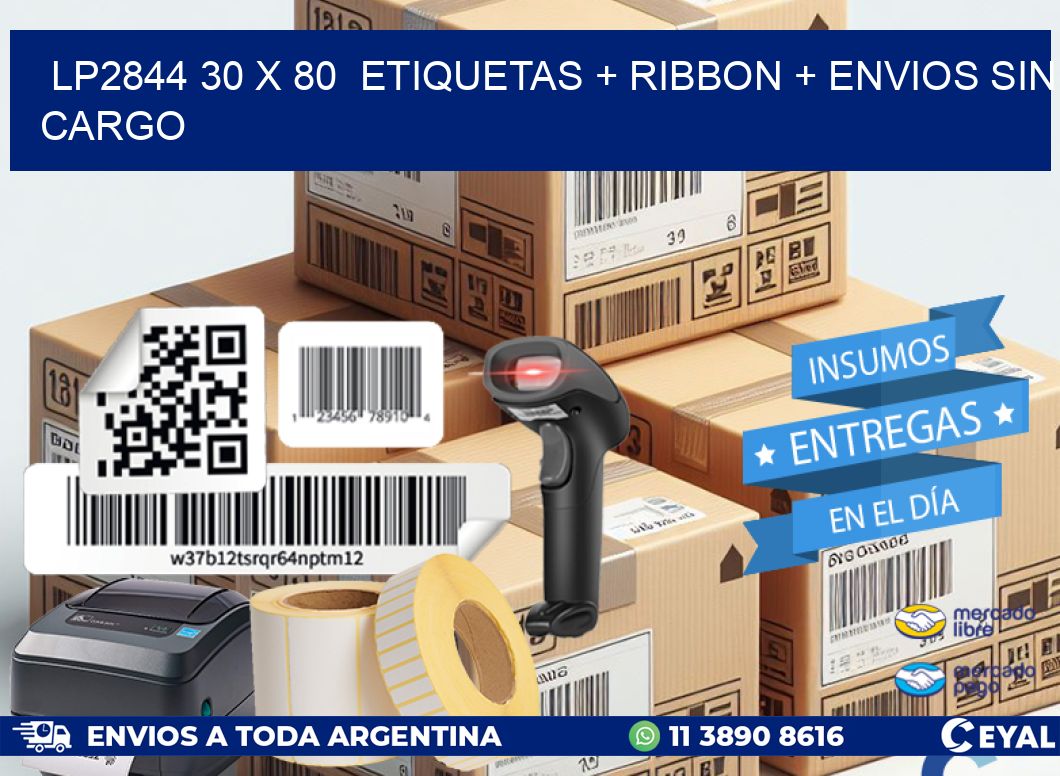 LP2844 30 x 80  etiquetas + ribbon + envios sin cargo