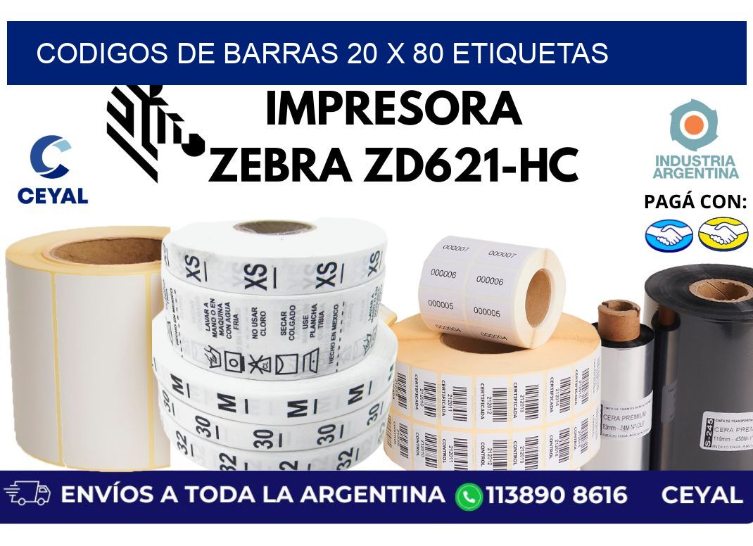 codigos de barras 20 x 80 etiquetas