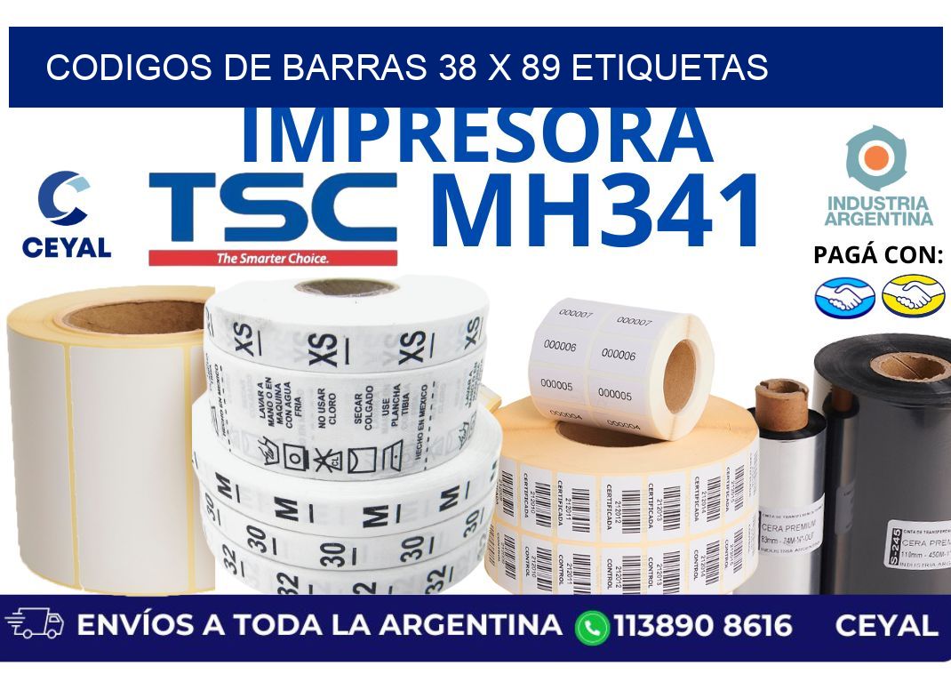 codigos de barras 38 x 89 etiquetas
