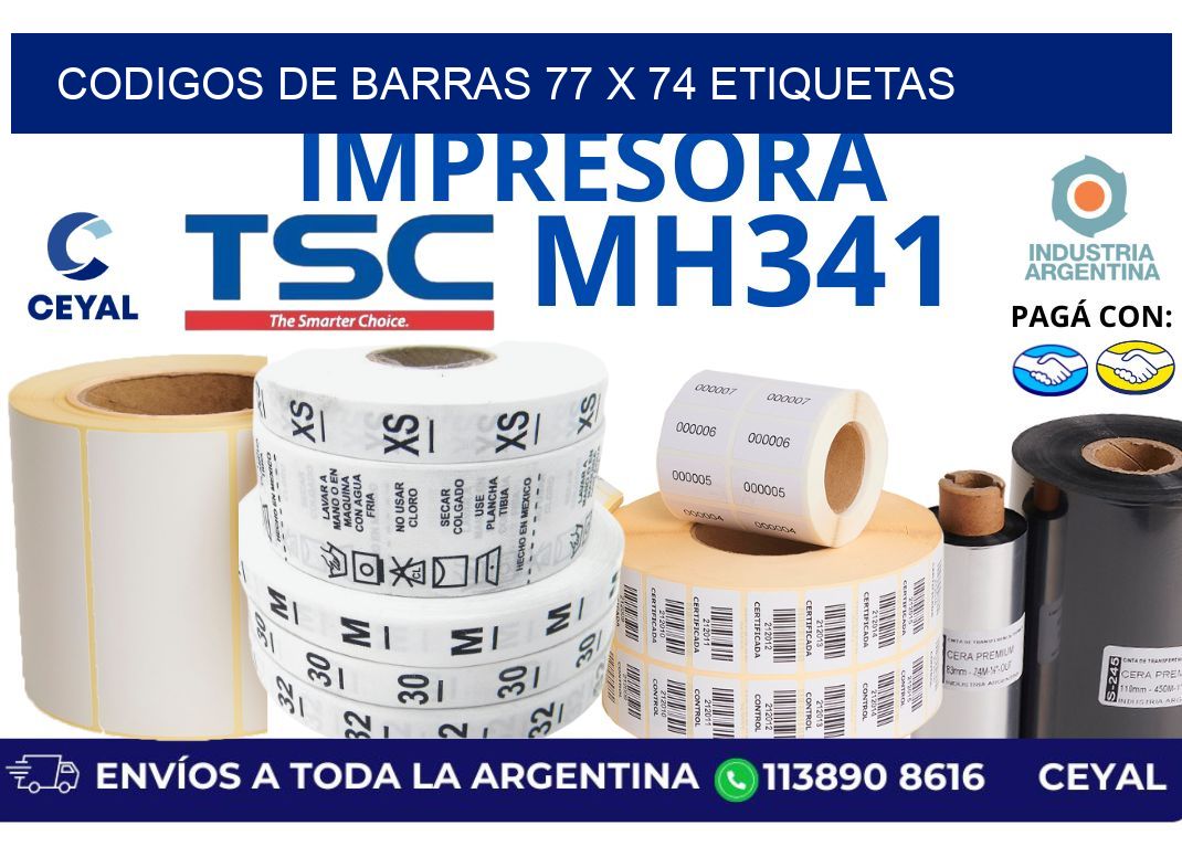 codigos de barras 77 x 74 etiquetas