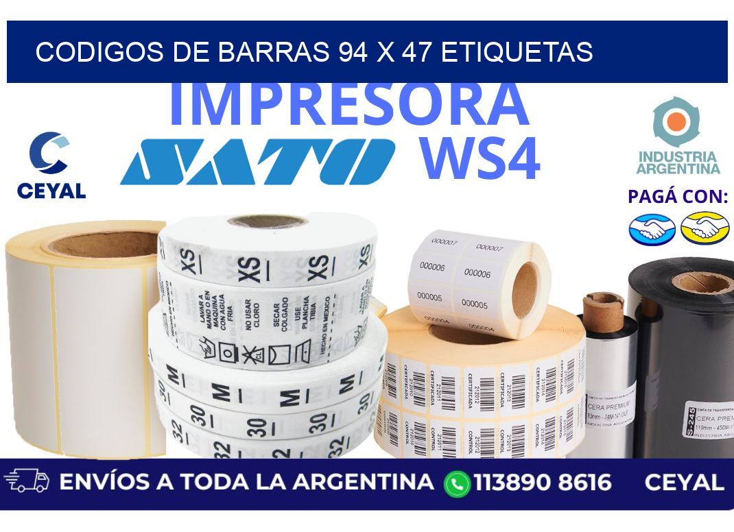 codigos de barras 94 x 47 etiquetas