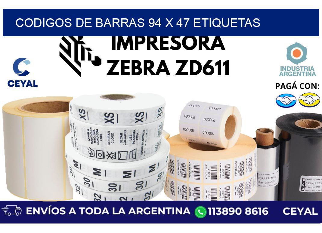 codigos de barras 94 x 47 etiquetas