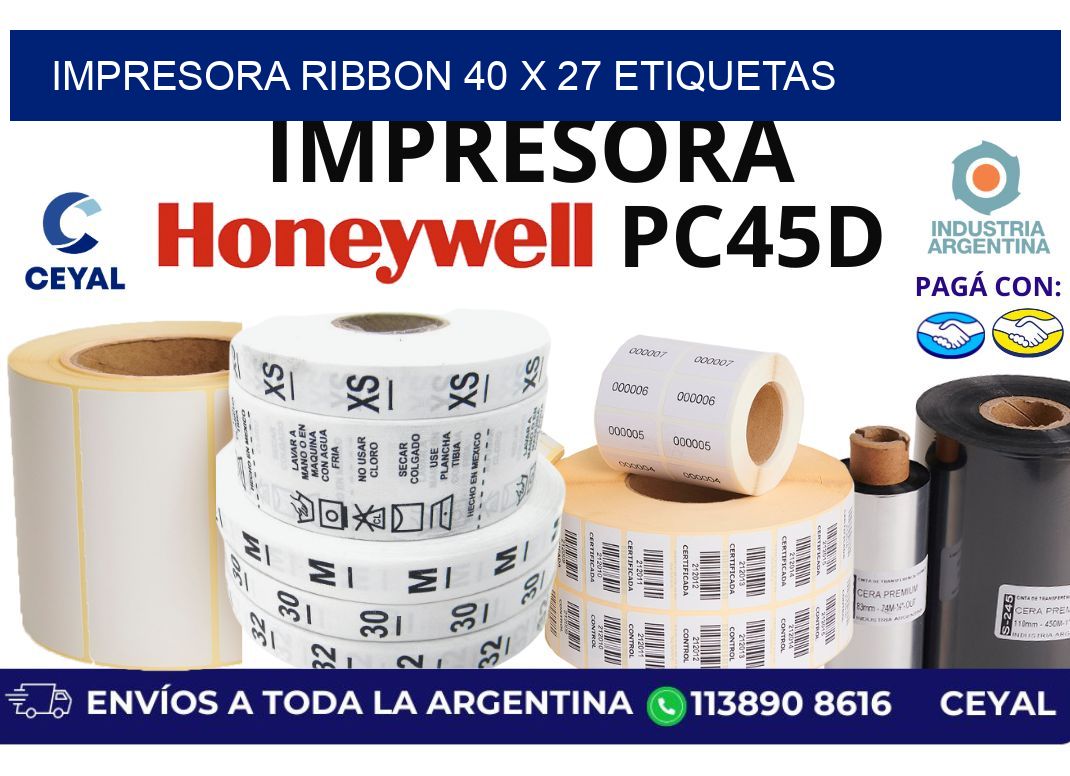 impresora ribbon 40 x 27 etiquetas