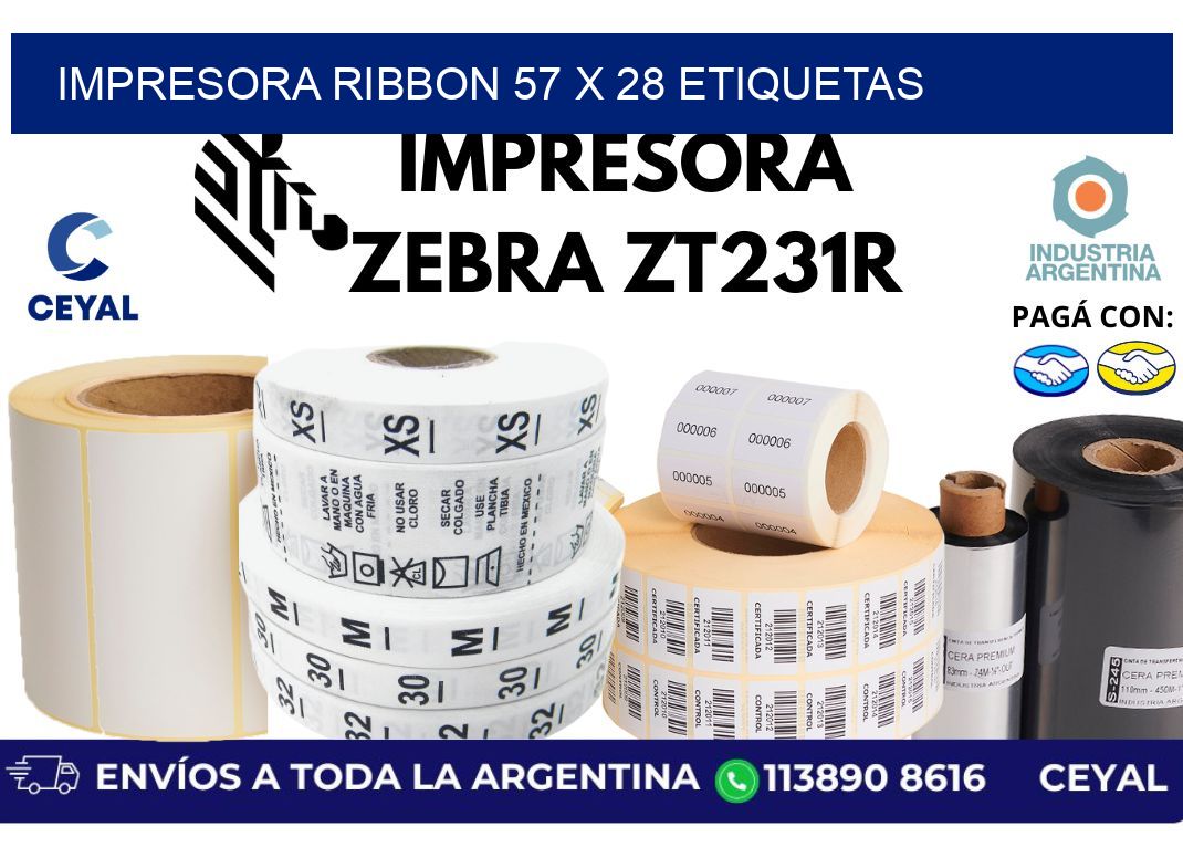 impresora ribbon 57 x 28 etiquetas