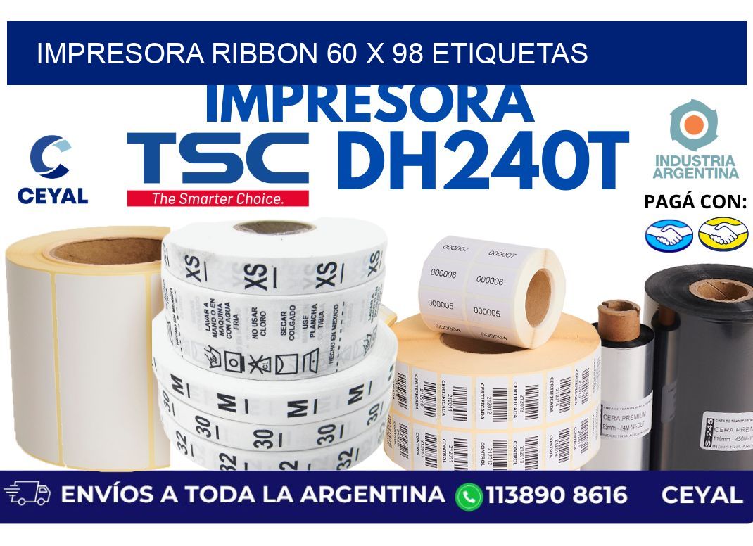 impresora ribbon 60 x 98 etiquetas