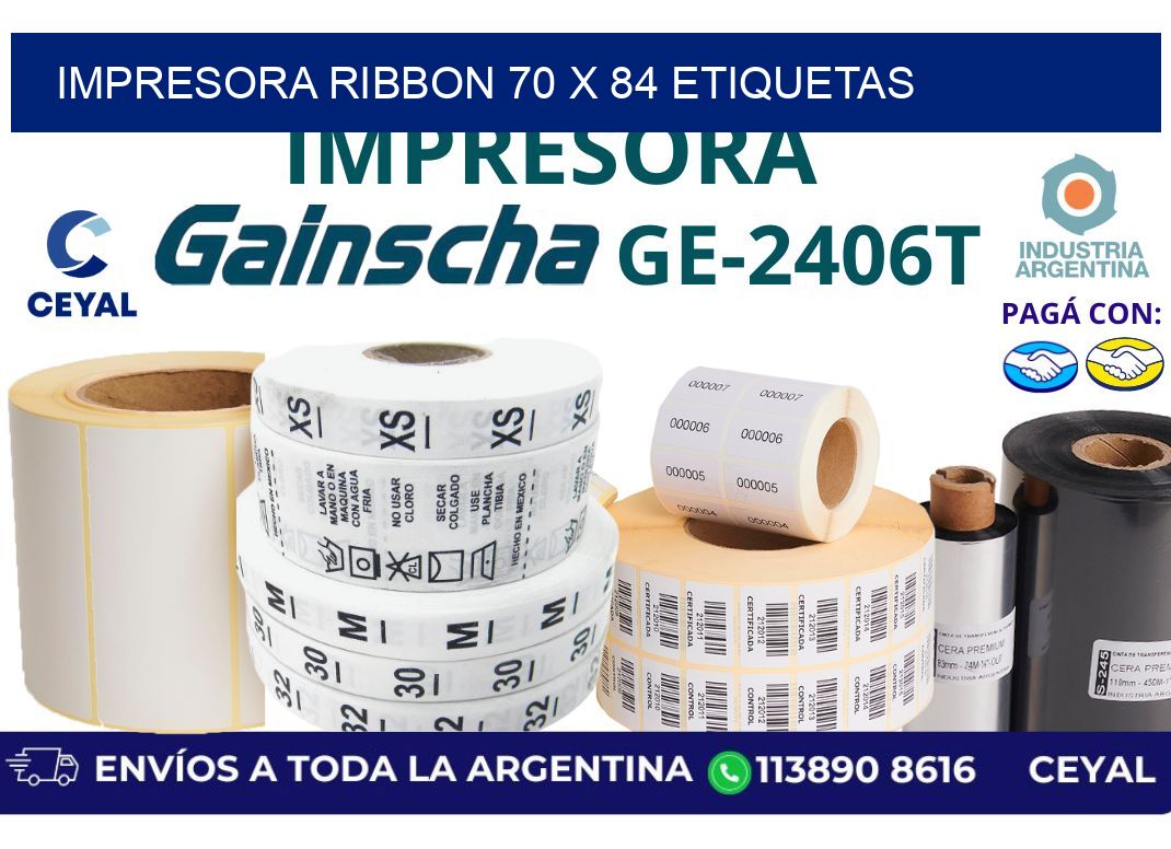 impresora ribbon 70 x 84 etiquetas
