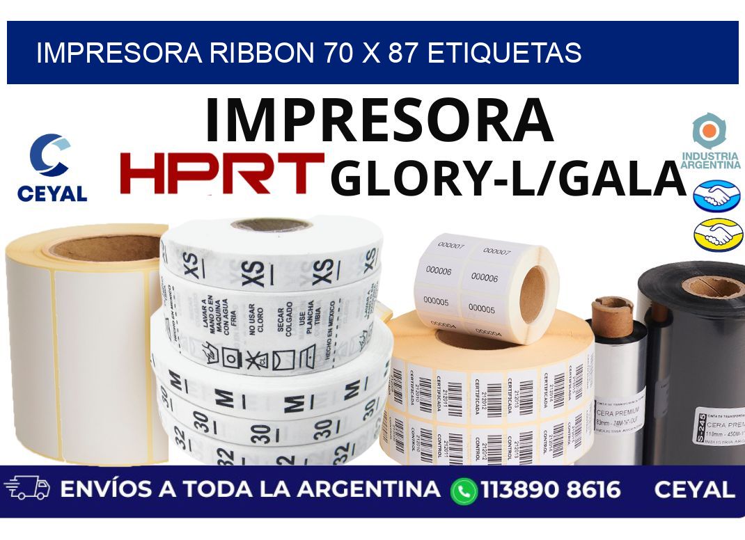 impresora ribbon 70 x 87 etiquetas
