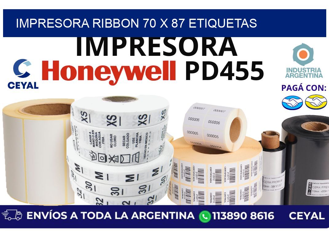 impresora ribbon 70 x 87 etiquetas