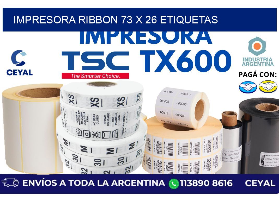 impresora ribbon 73 x 26 etiquetas