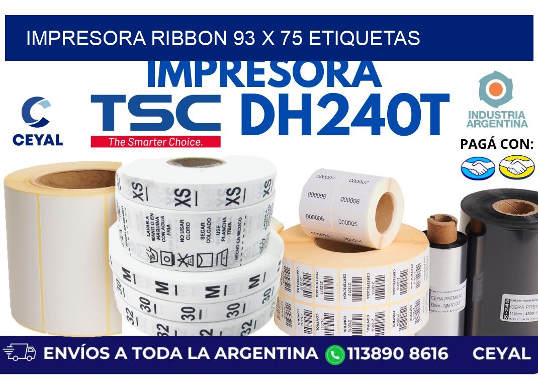 impresora ribbon 93 x 75 etiquetas