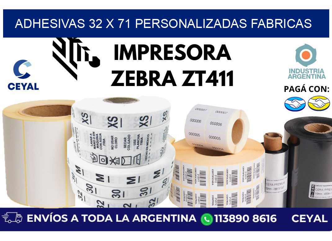 adhesivas 32 x 71 personalizadas fabricas