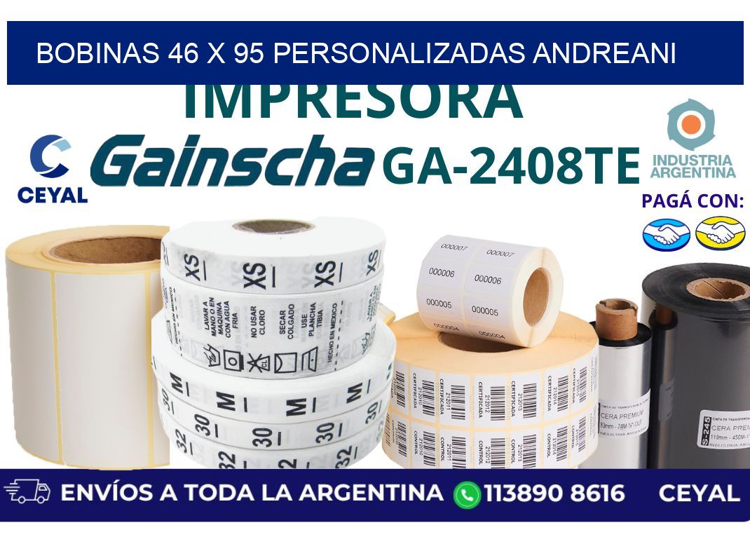 bobinas 46 x 95 personalizadas andreani