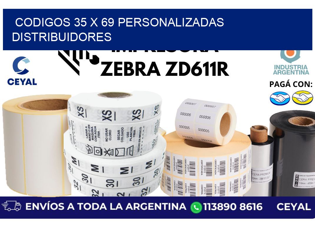 codigos 35 x 69 personalizadas distribuidores