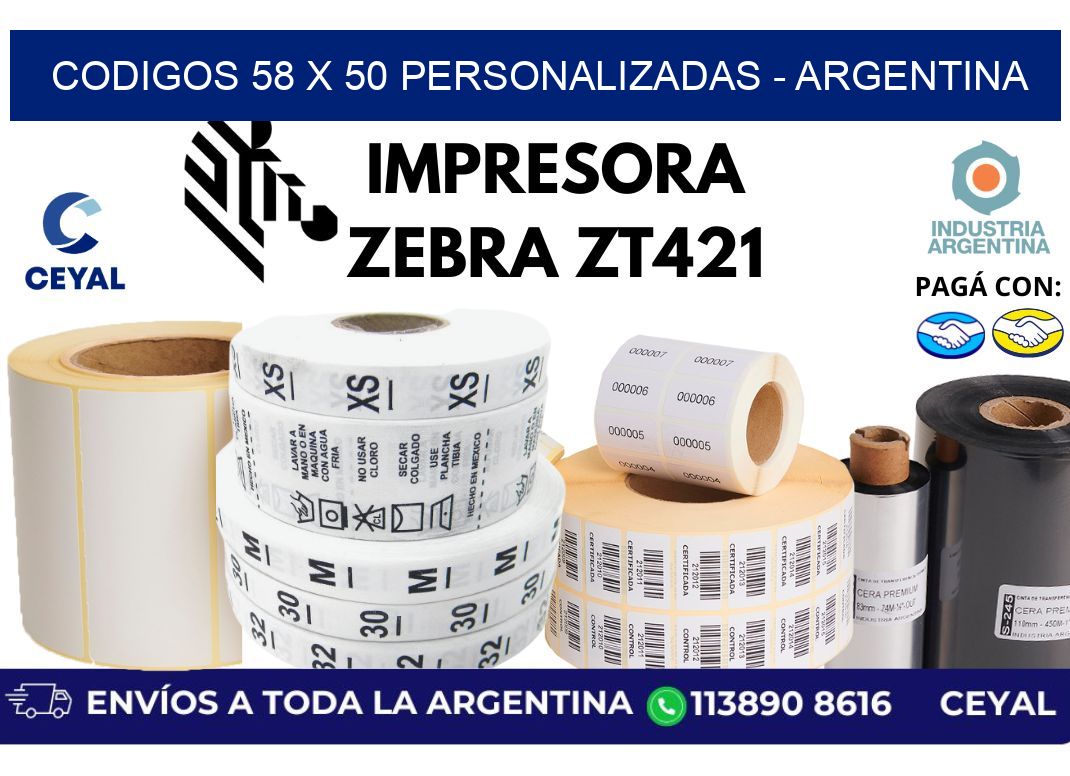 codigos 58 x 50 personalizadas – Argentina