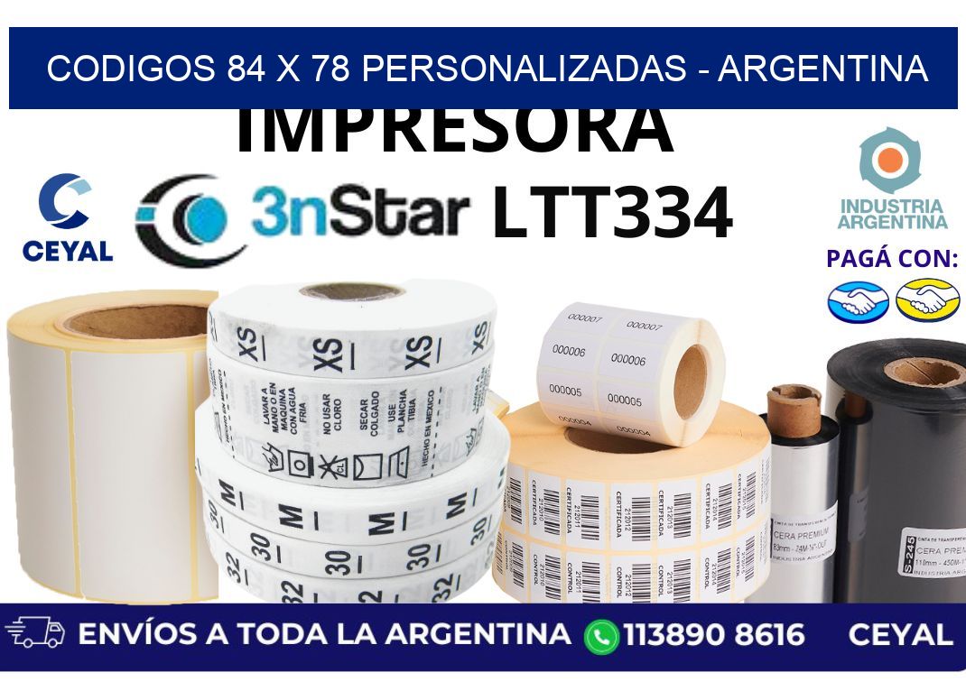 codigos 84 x 78 personalizadas – Argentina