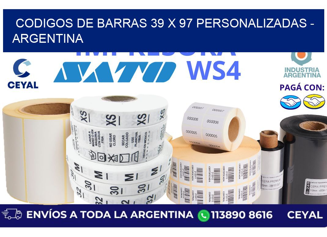codigos de barras 39 x 97 personalizadas - Argentina