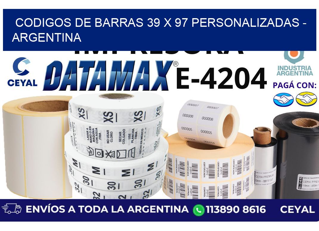 codigos de barras 39 x 97 personalizadas – Argentina