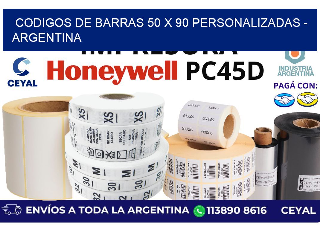 codigos de barras 50 x 90 personalizadas - Argentina