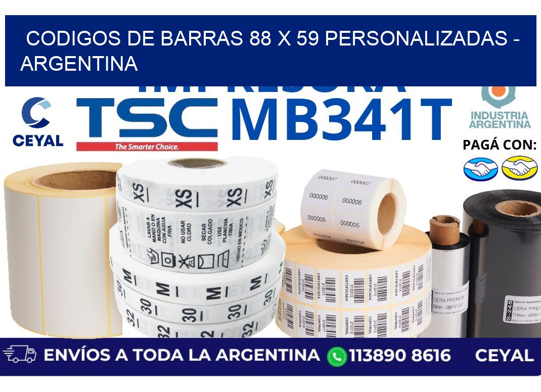codigos de barras 88 x 59 personalizadas – Argentina