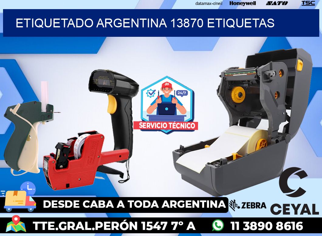 etiquetado argentina 13870 etiquetas