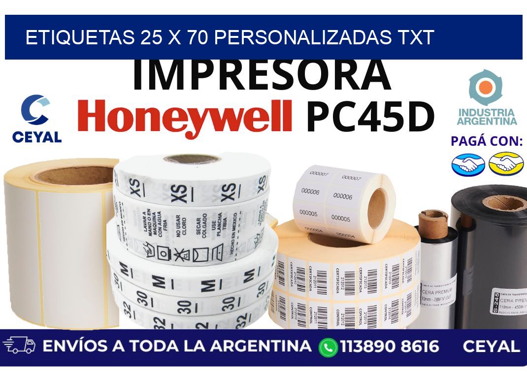etiquetas 25 x 70 personalizadas txt