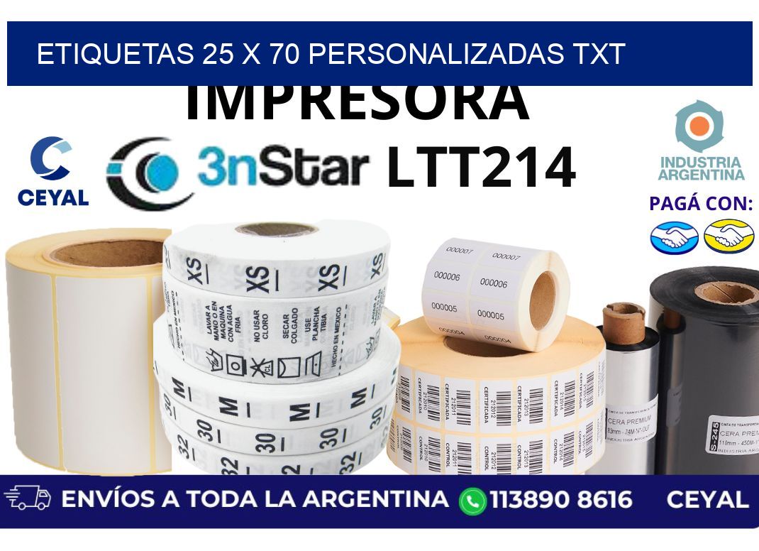 etiquetas 25 x 70 personalizadas txt
