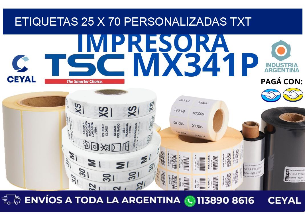 etiquetas 25 x 70 personalizadas txt
