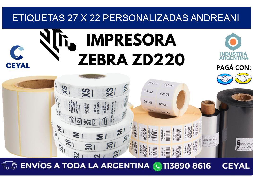 etiquetas 27 x 22 personalizadas andreani
