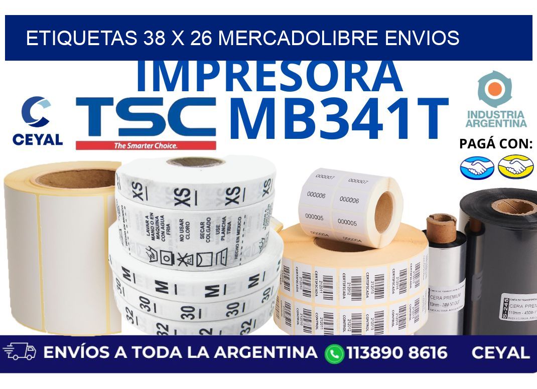 etiquetas 38 x 26 mercadolibre envios