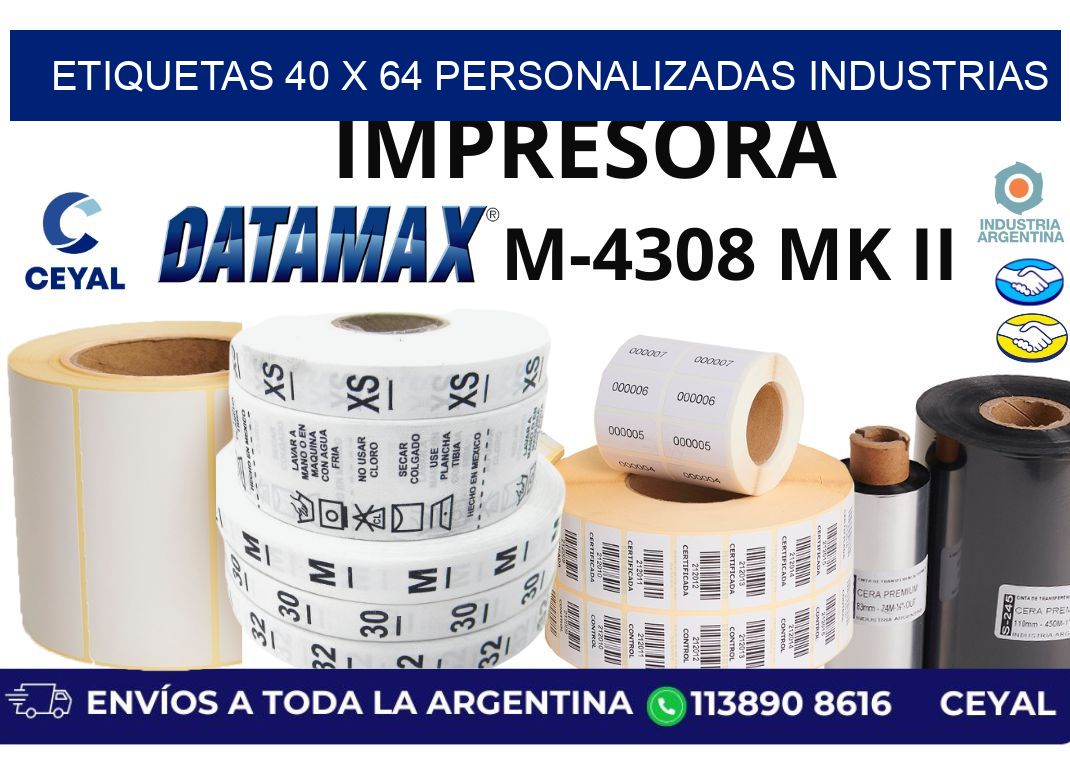 etiquetas 40 x 64 personalizadas industrias