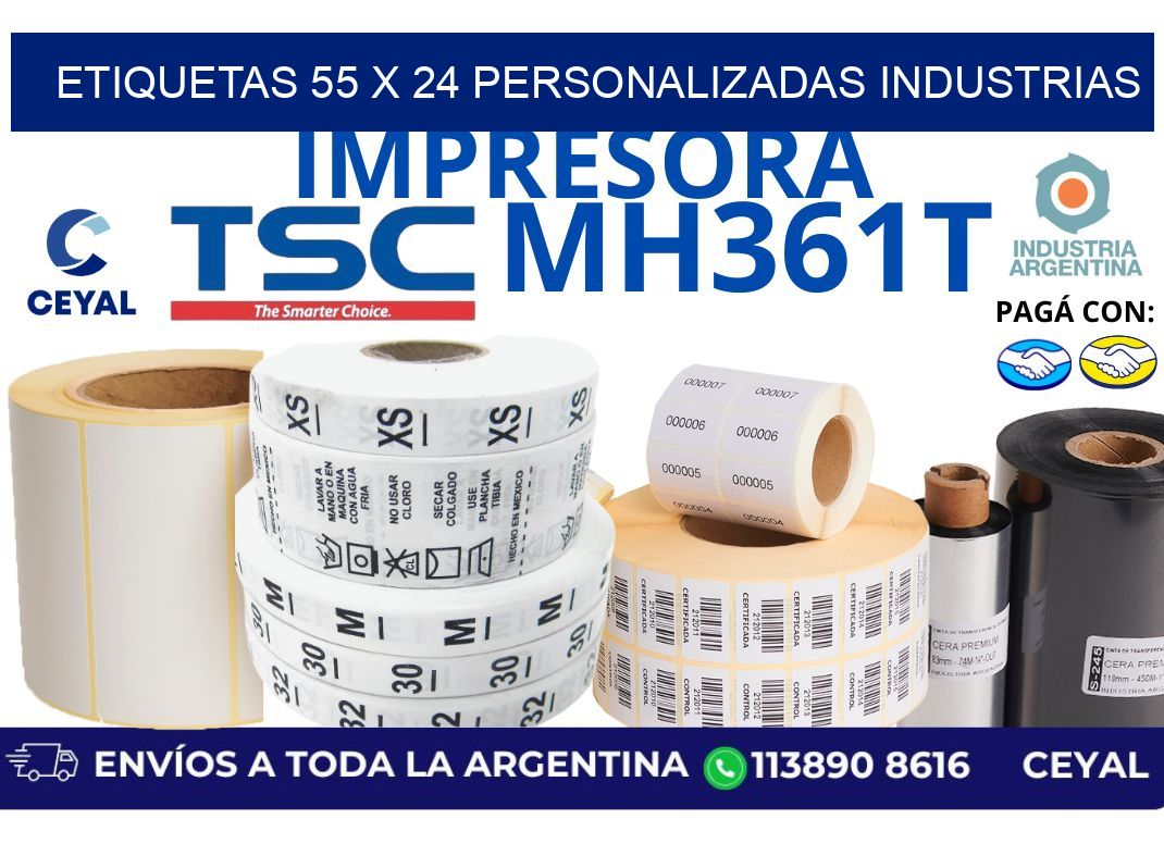 etiquetas 55 x 24 personalizadas industrias