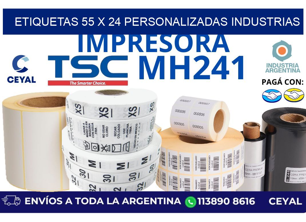 etiquetas 55 x 24 personalizadas industrias