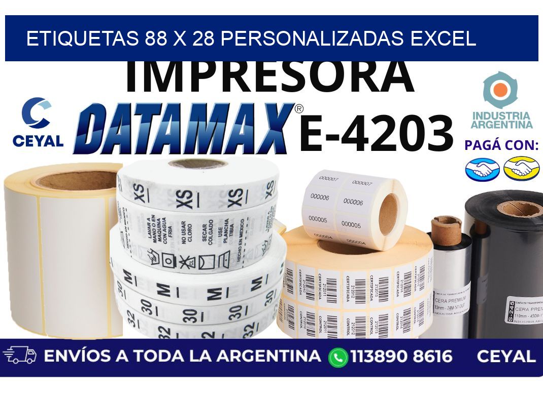 etiquetas 88 x 28 personalizadas excel