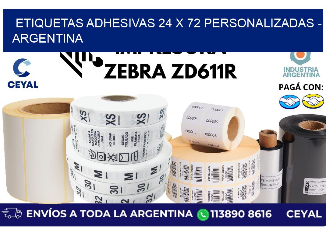 etiquetas adhesivas 24 x 72 personalizadas - Argentina