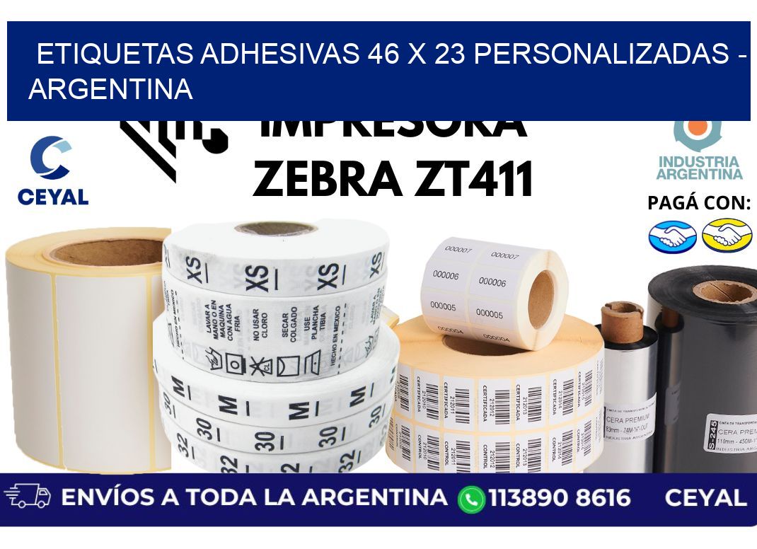 etiquetas adhesivas 46 x 23 personalizadas - Argentina