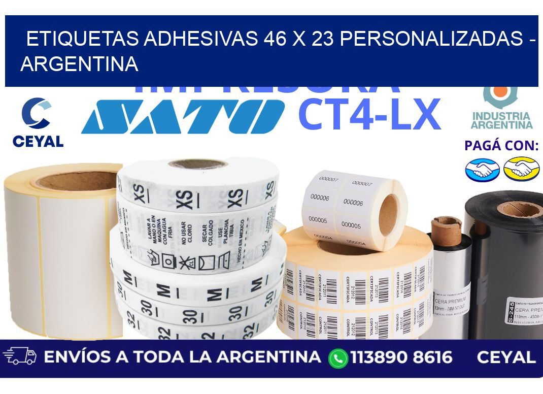 etiquetas adhesivas 46 x 23 personalizadas - Argentina