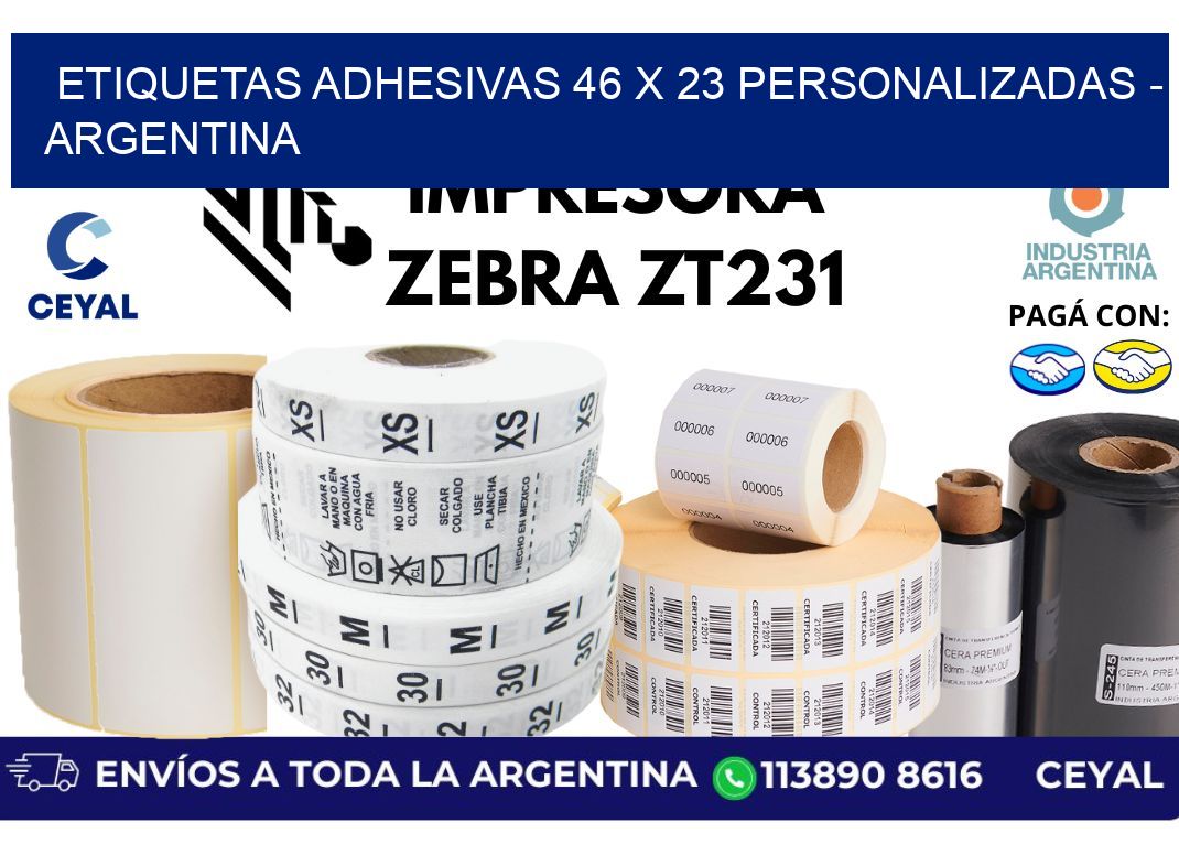 etiquetas adhesivas 46 x 23 personalizadas - Argentina