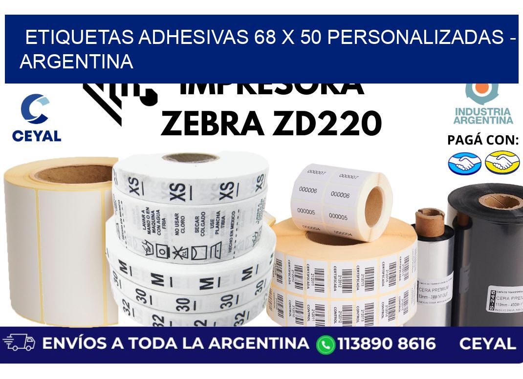 etiquetas adhesivas 68 x 50 personalizadas - Argentina