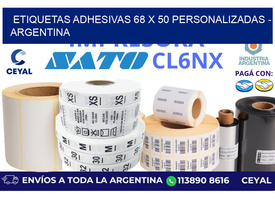 etiquetas adhesivas 68 x 50 personalizadas - Argentina